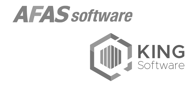 Logo van Afas software en King Software